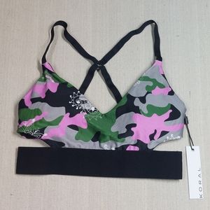 Koral Beau Energy Sports Bra Size Small Criss Cross Back